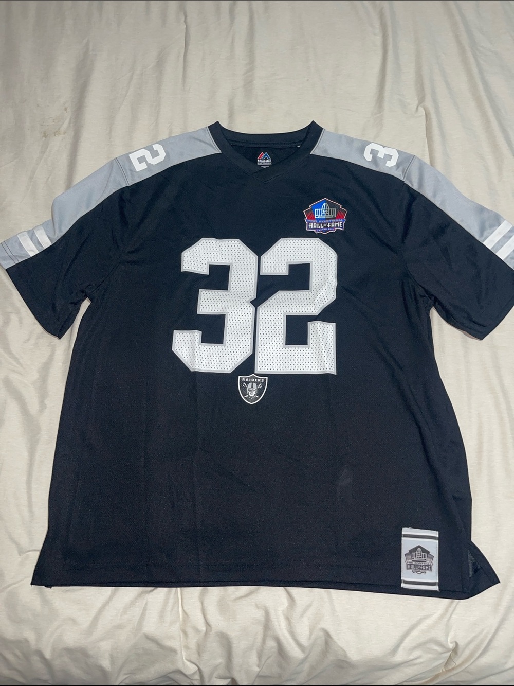 Men's Black & Gray Raiders #32 Football Jersey - Pro Line Hall of Fame Patch